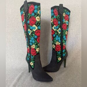 Donald Pliner vintage embellished heeled boots